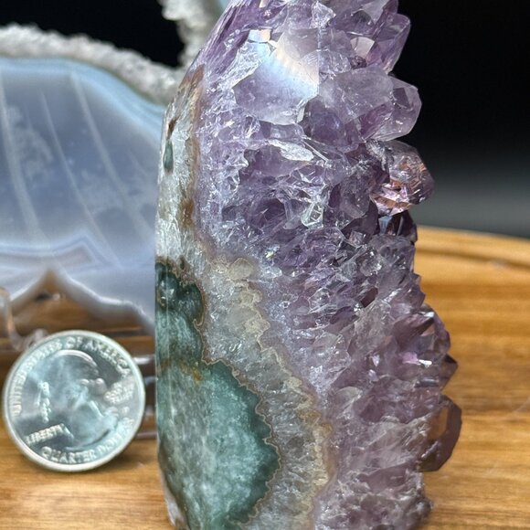 Amethyst Cluster Mini Cut Base Tower Deep Purple Shards Rainbow - Picture 6 of 9
